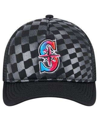Men's Black Seattle Mariners Gradient 9FORTY A-Frame M-Crown Trucker Adjustable Hat