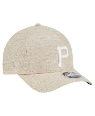 Men's Beige Pittsburgh Pirates Cotton Weave M-Crown A-Frame 9FORTY Adjustable Hat