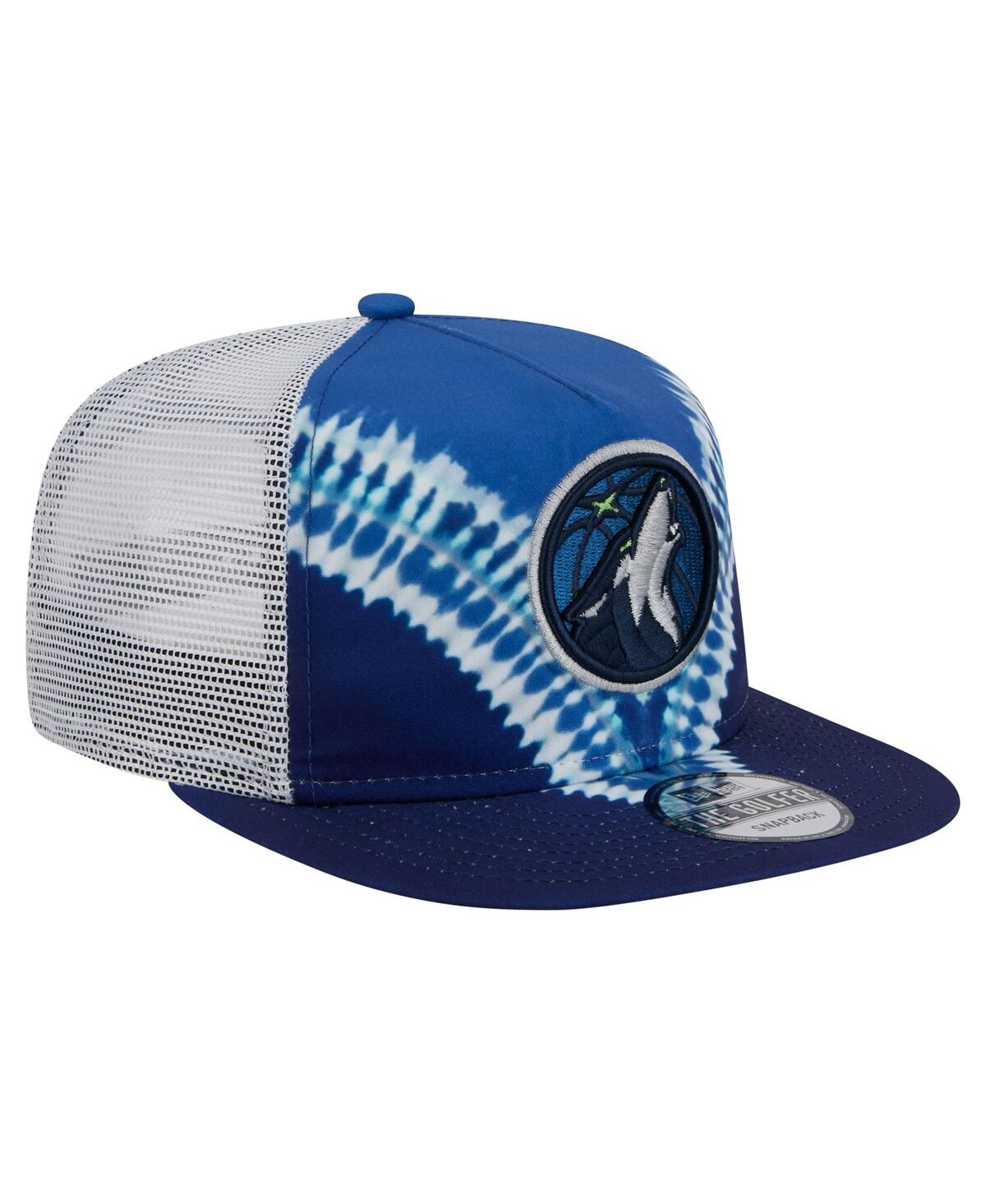 New Era Men's Navy/blue Minnesota Timberwolves Throwback Dye Golfer Snapback Hat