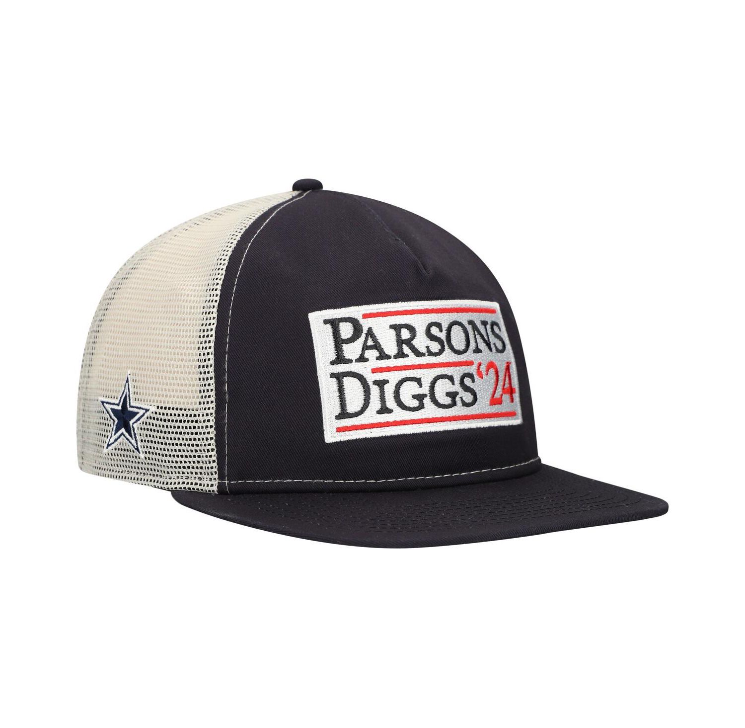 Men's Navy/Natural Dallas Cowboys Election Trucker Golfer Snapback Hat