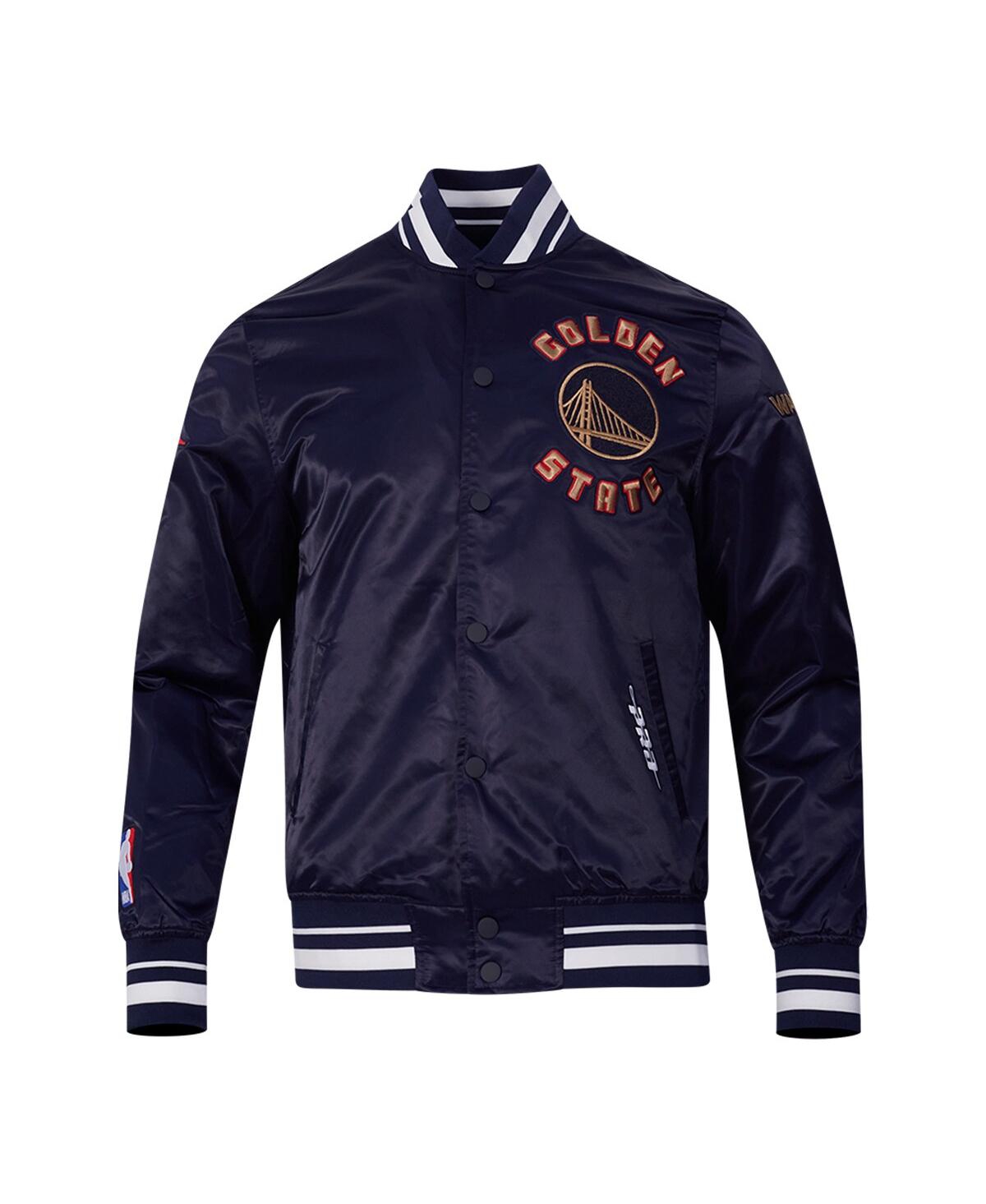 Pro Standard Men's Navy Golden State Warriors 2024/25 City Edition Chenille Satin Full-snap Jacket In Blue