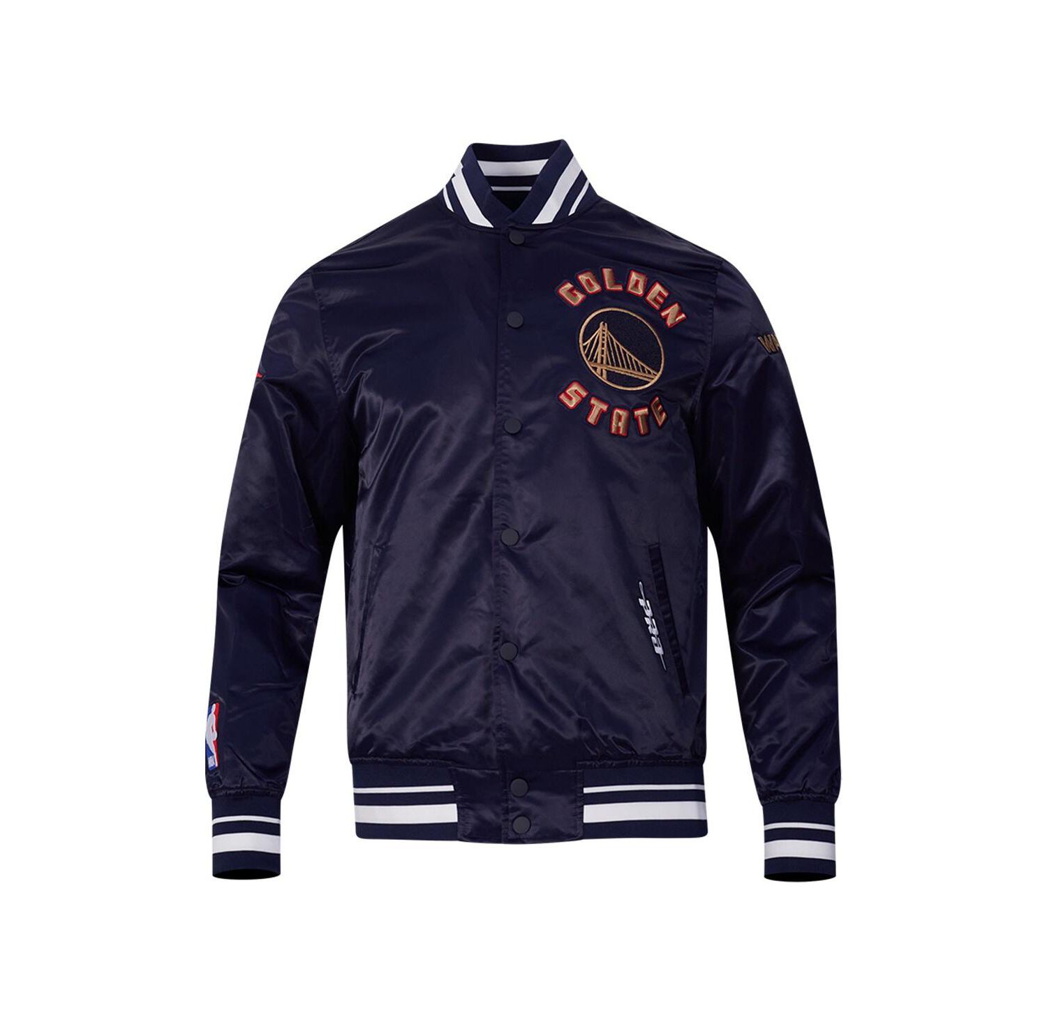 Men's Navy Golden State Warriors 2024/25 City Edition Chenille Satin Full-Snap Jacket