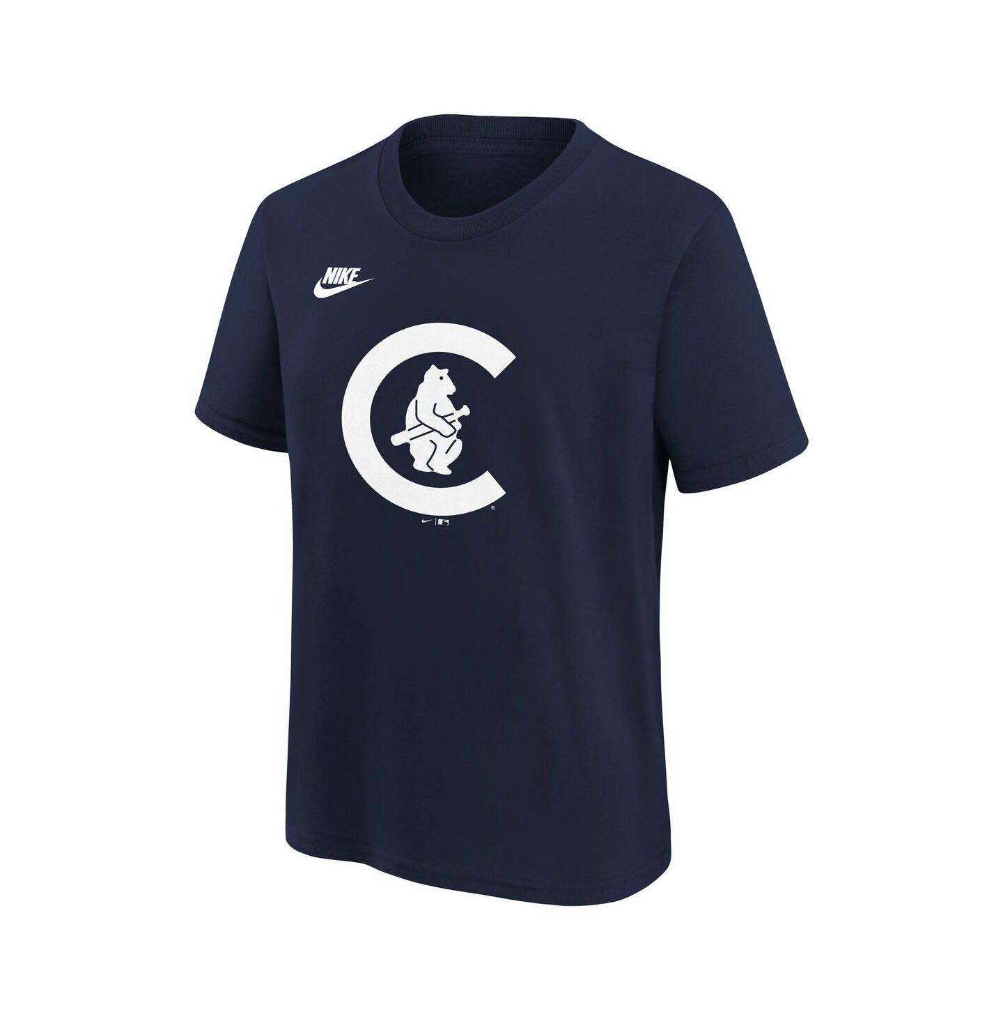 Детская футболка Nike Navy Chicago Cubs Cooperstown Collection Team Logo — фото 2