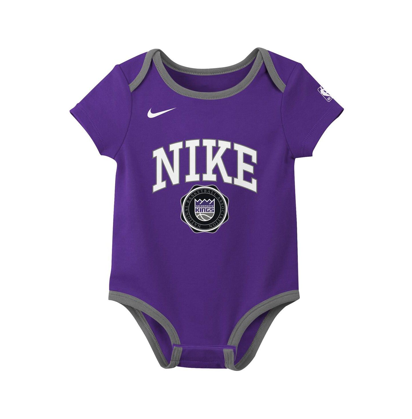 Nike Baby Boys and Girls 2-Pack Purple/Black Sacramento Kings Just Do It Bodysuit Set — фото 2