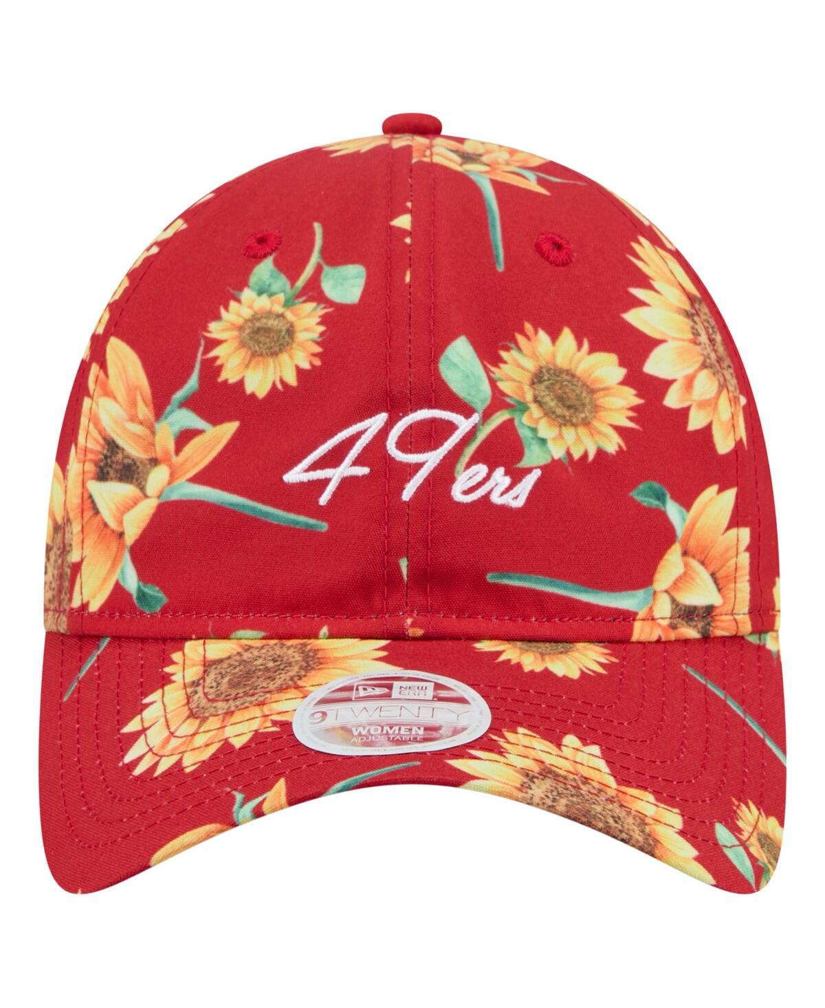 New Era Women's Scarlet San Francisco 49ers Adventure Sunflower 9twenty Adjustable Hat