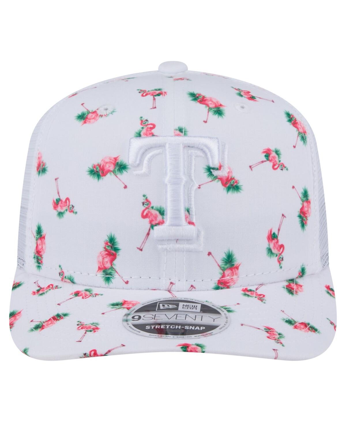 New Era Men's White Texas Rangers Flamingo Mesh Back 9seventy Stretch-snap Hat