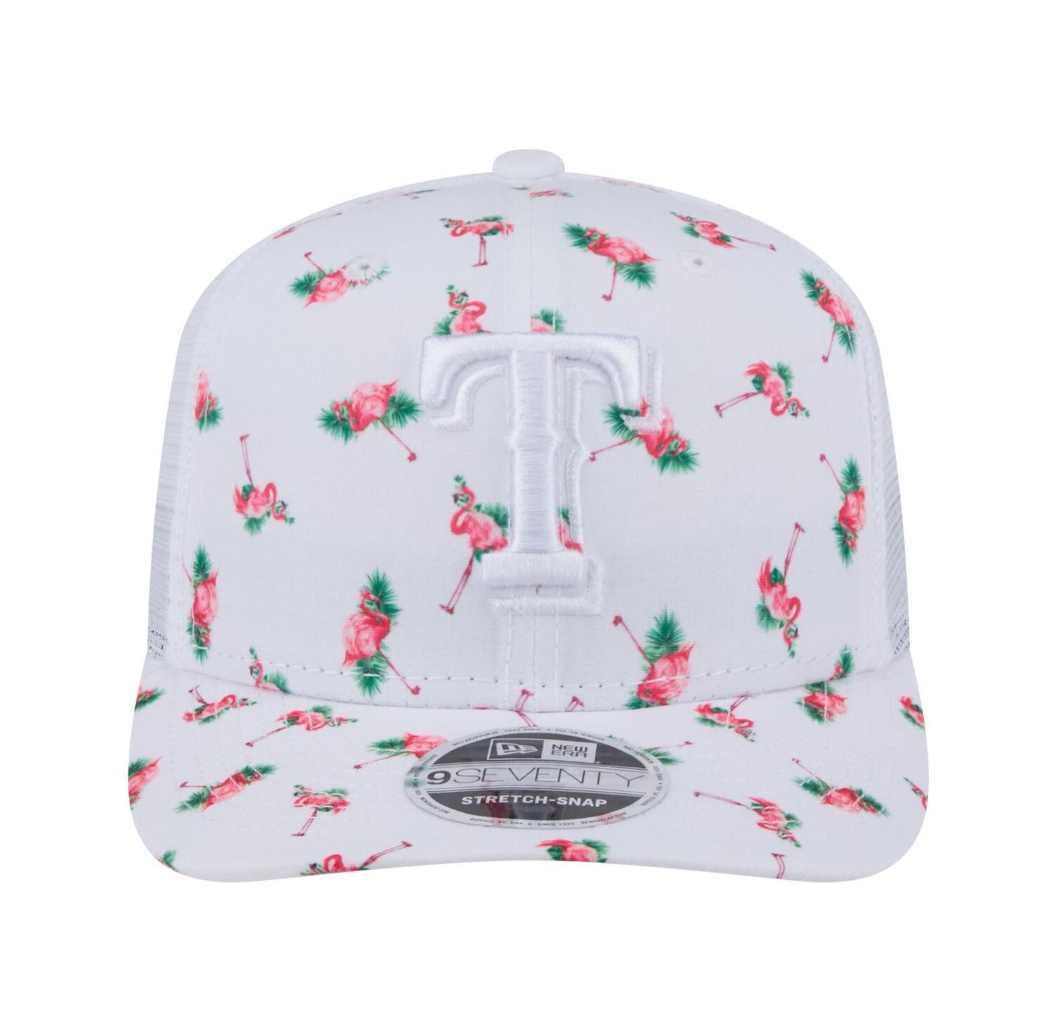 Men's White Texas Rangers Flamingo Mesh Back 9SEVENTY Stretch-Snap Hat
