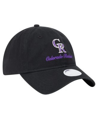 Women's Black Colorado Rockies Preppy Team 9TWENTY Adjustable Hat