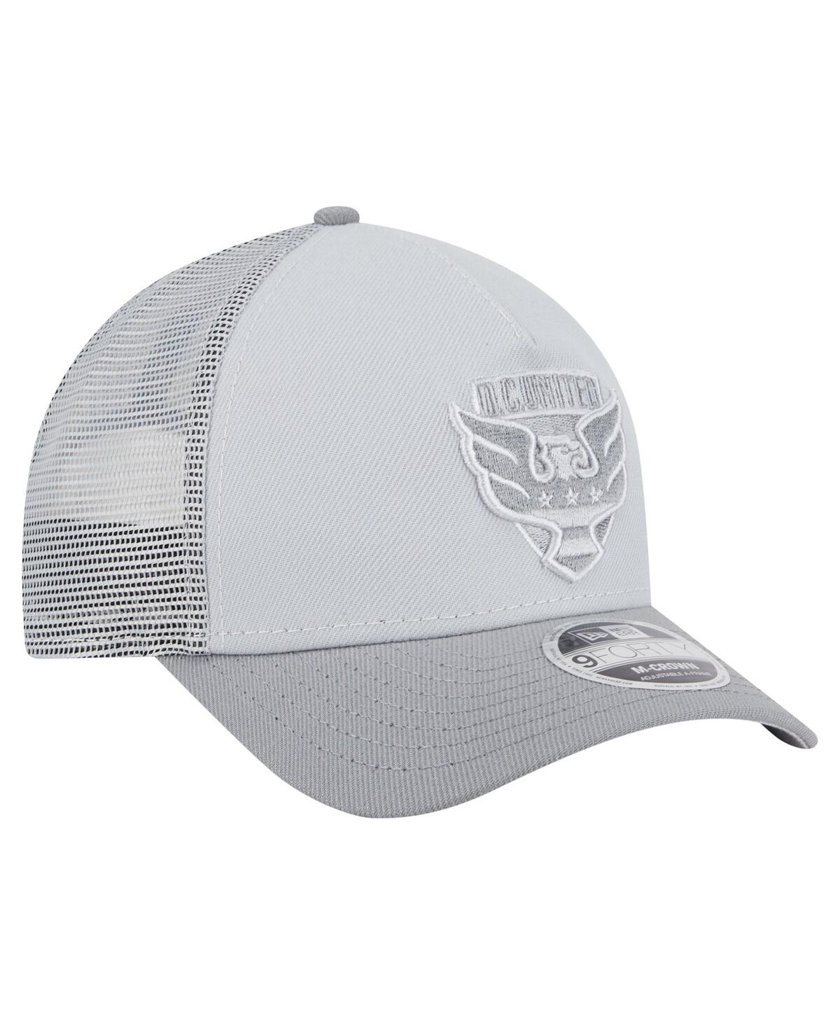 New Era Men's Gray D.c. United Color Pack 9forty A-frame Adjustable Trucker Hat