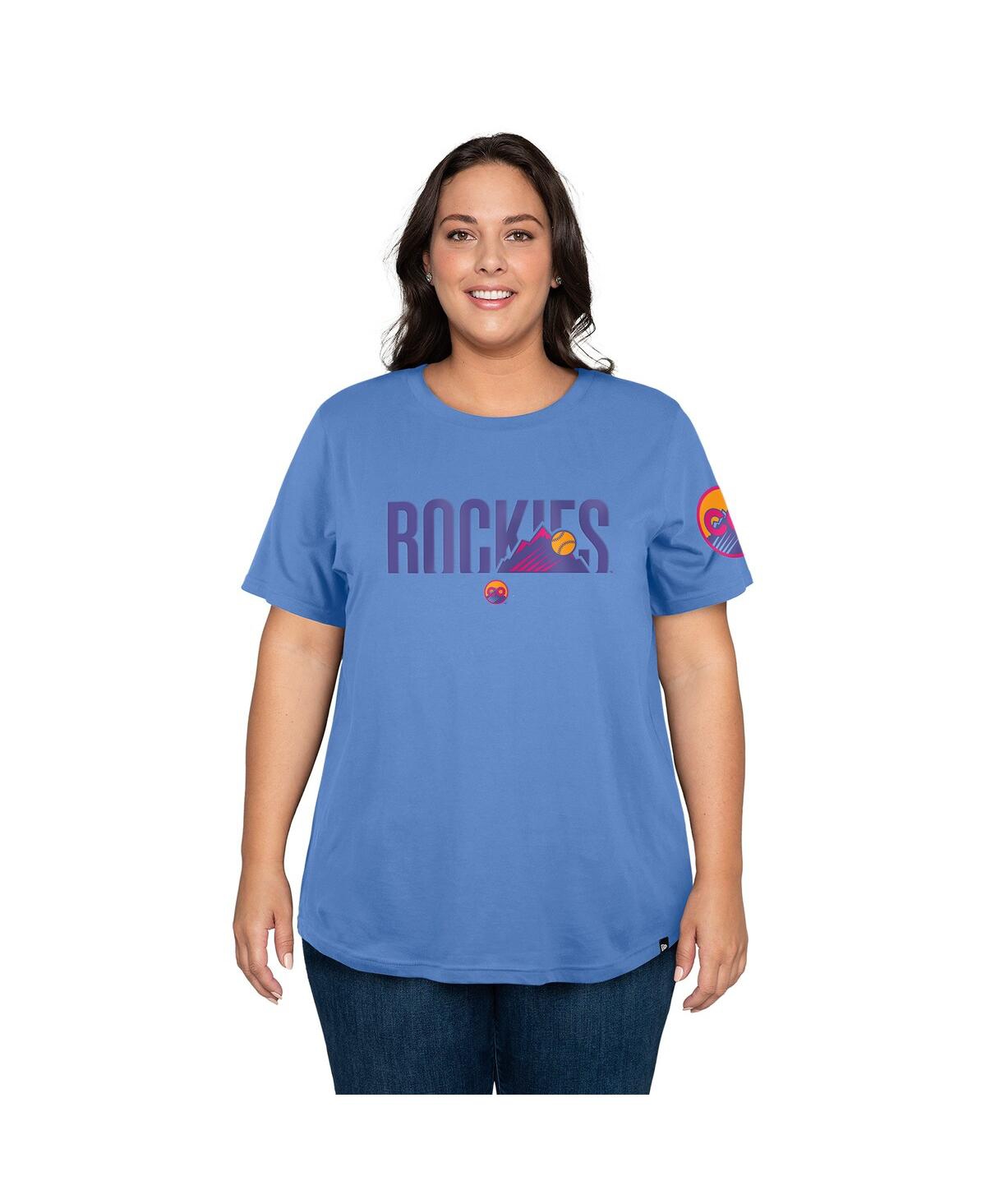NEW ERA WOMEN'S BLUE COLORADO ROCKIES 2025 CITY CONNECT PLUS SIZE T-SHIRT 