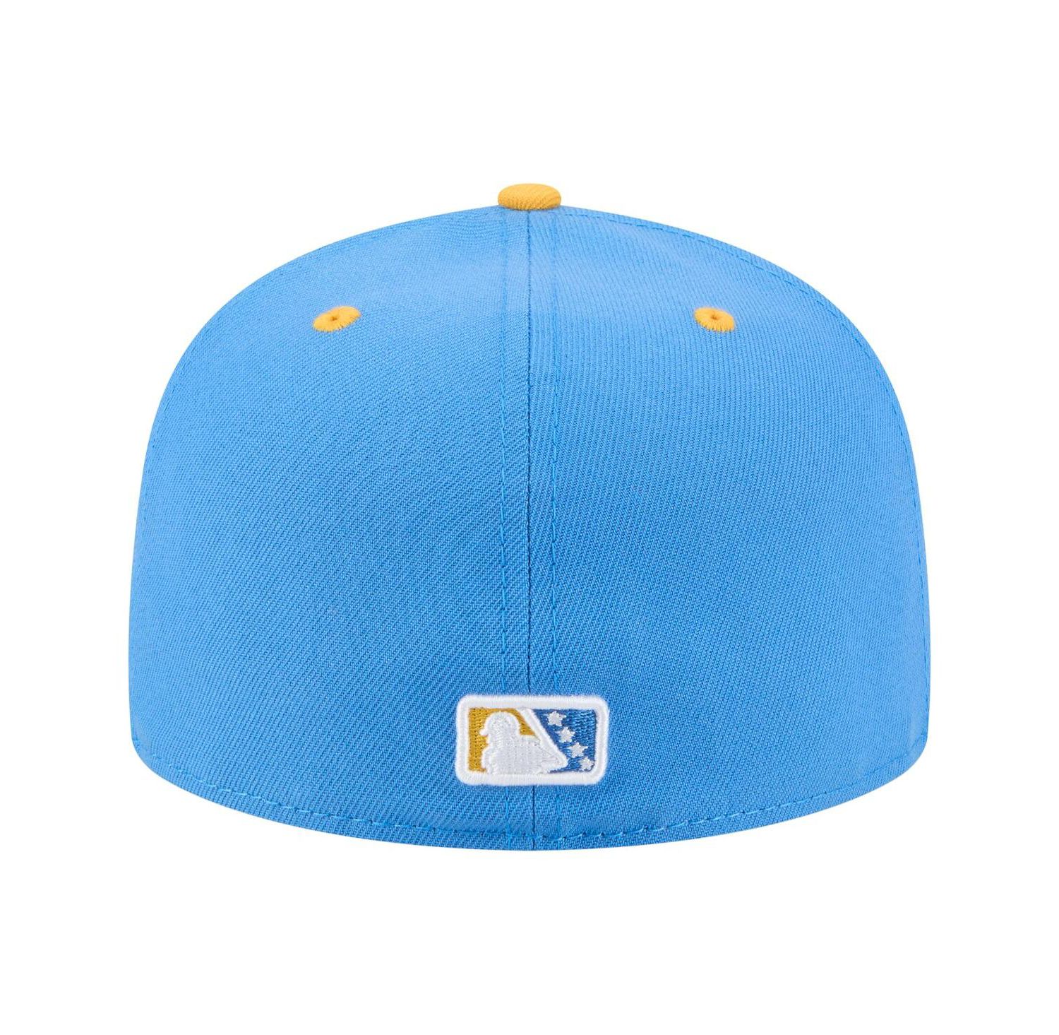 Men's Blue/Yellow Myrtle Beach Pelicans Authentic Collection 59FIFTY Fitted Hat