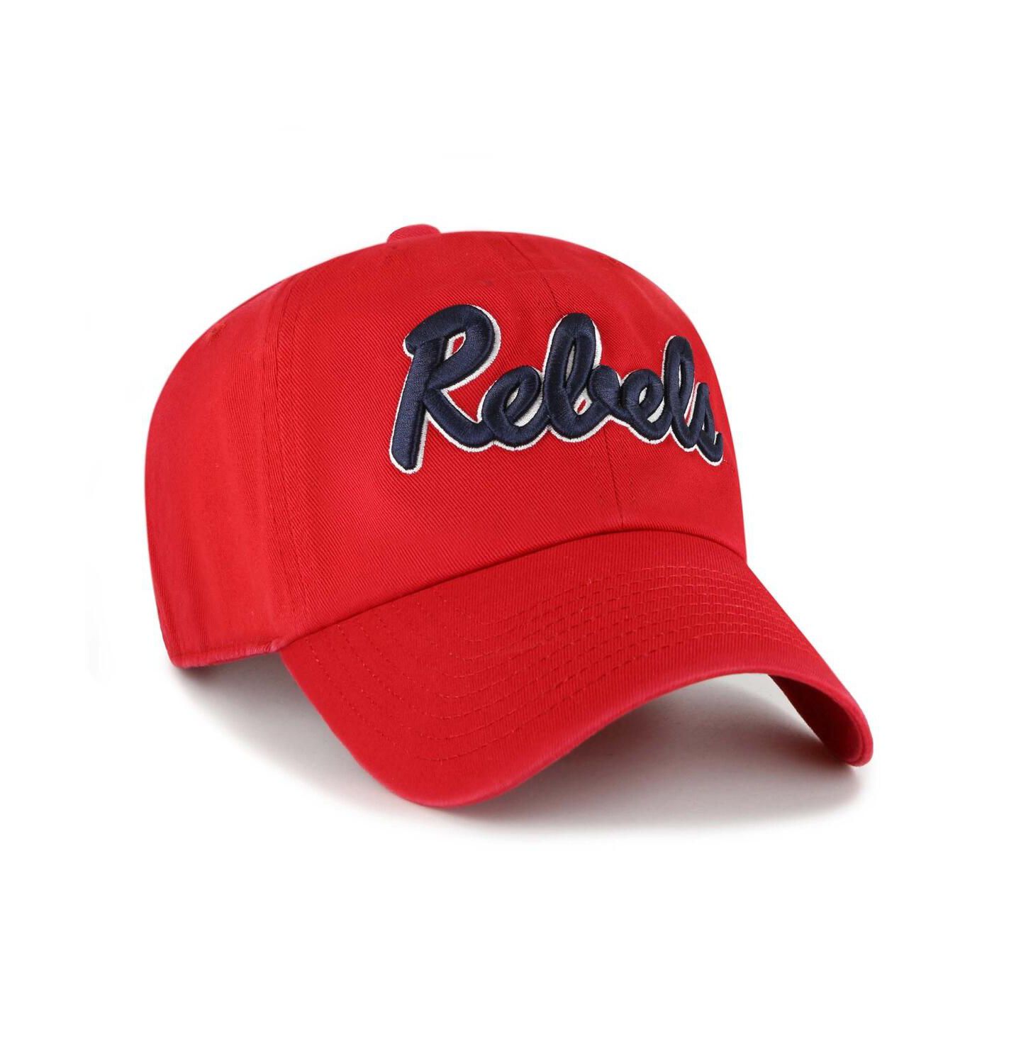 Мужская кепка '47 Brand Red Ole Miss Rebels Clean Up Adjustable Hat — фото 2
