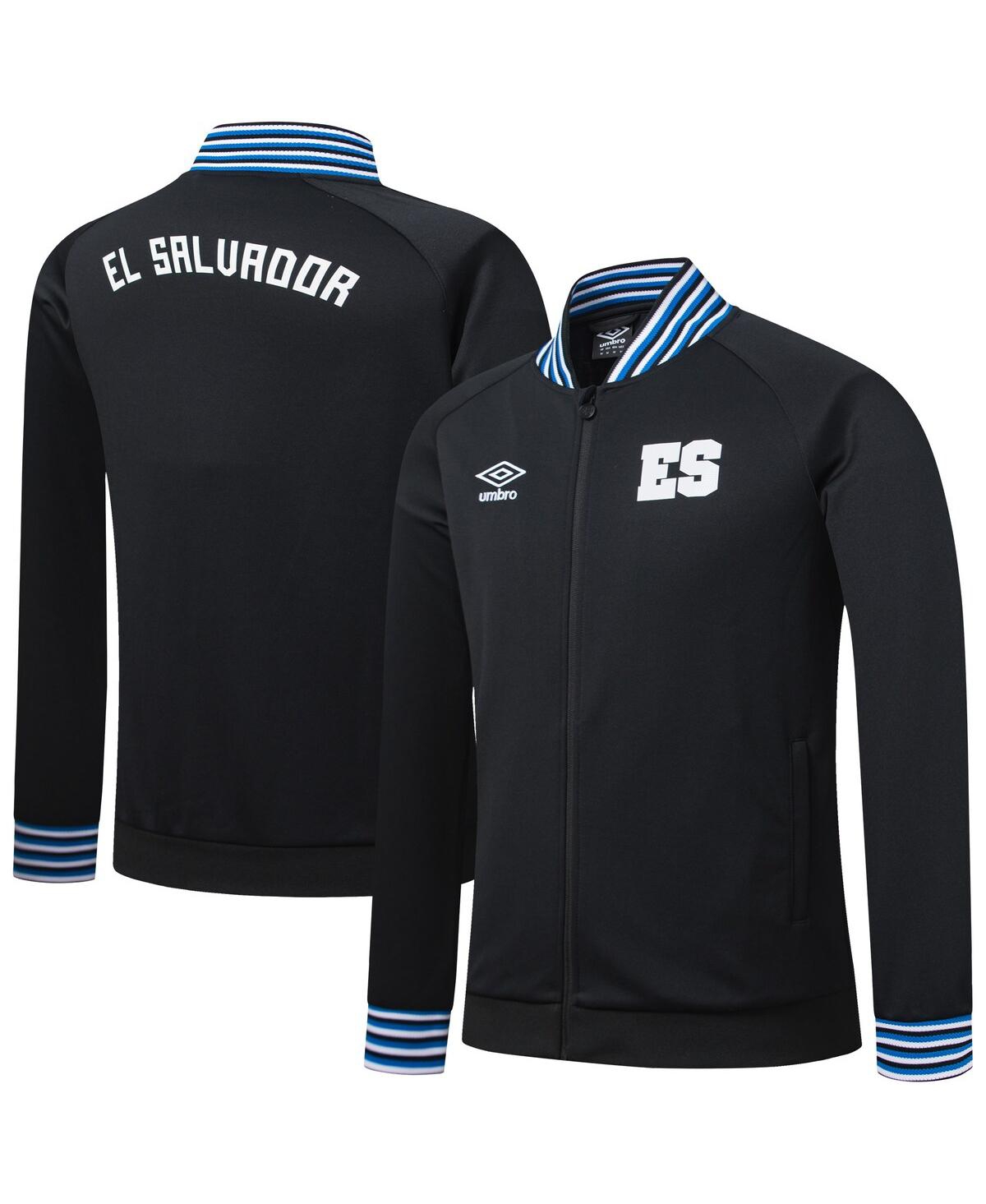 Men's Black El Salvador National Team Presentation Raglan Full-Zip Jacket - Black