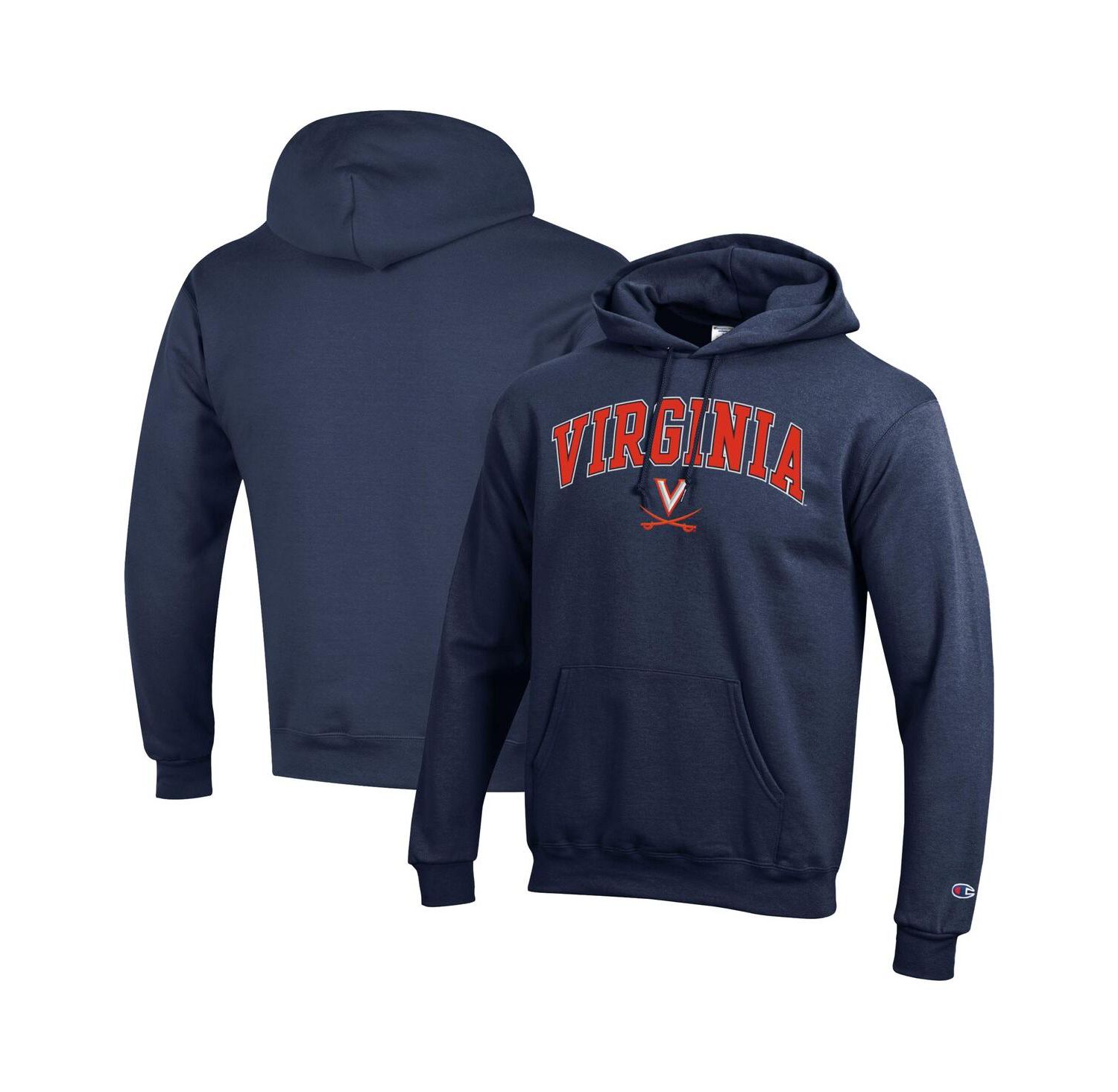 Men's Navy Virginia Cavaliers Arched Logo Fleece Pullover Hoodie