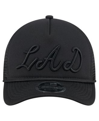 Men's Black Los Angeles Dodgers City Initial 9FORTY A-Frame M-Crown Adjustable Trucker Hat