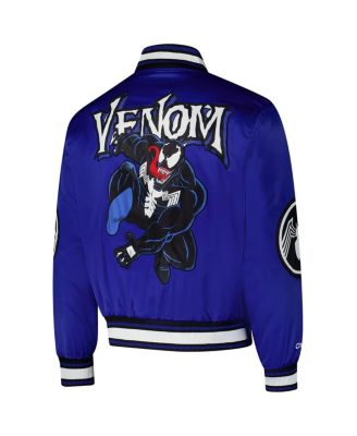 Men's Blue Venom Quilted Satin Full-Snap Jacket