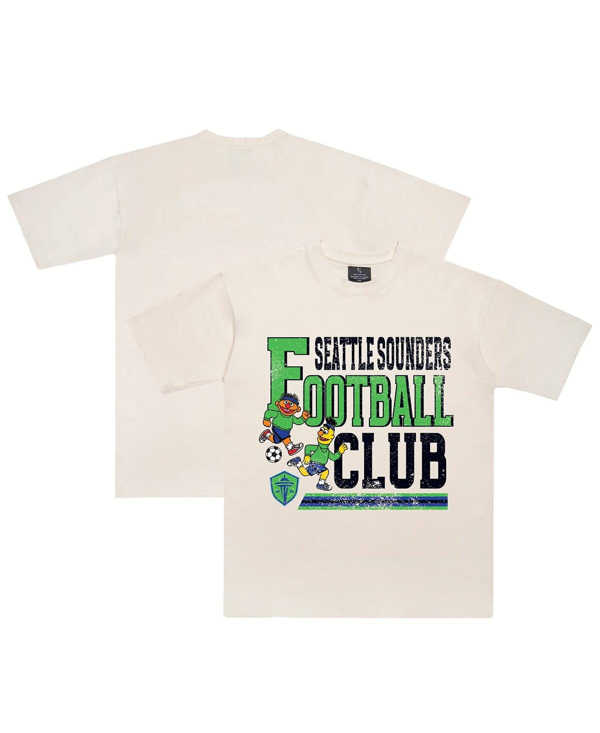 x Sesame Street Men's and Women's Cream Seattle Sounders Fc Heavyweight T-Shirt - Cream