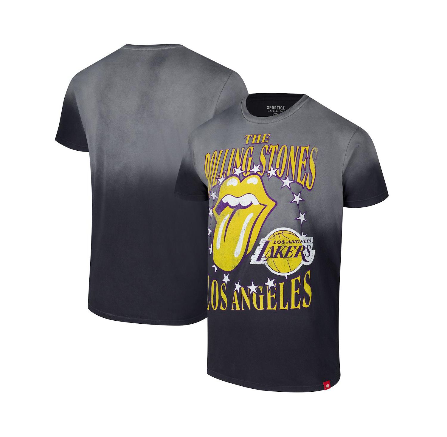 Men's and Women's Gray Rolling Stones x Los Angeles Lakers Bingham Collab T-Shirt