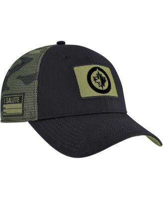 Fanatics - Men's Black/Camo Winnipeg Jets Authentic Pro Military Appreciation Adjustable Hat