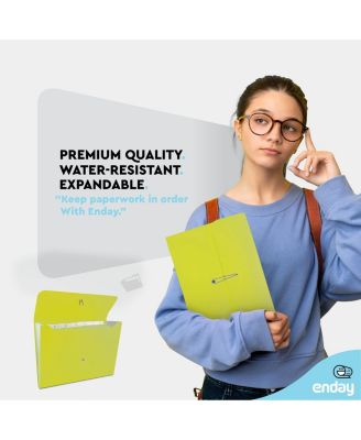 Accordion File Organizer Blue, 7 Pocket Expanding File and Cover Folder with Labels, Plastic Portable Desktop Letter A4 Paper, 1 Pc – by Enday