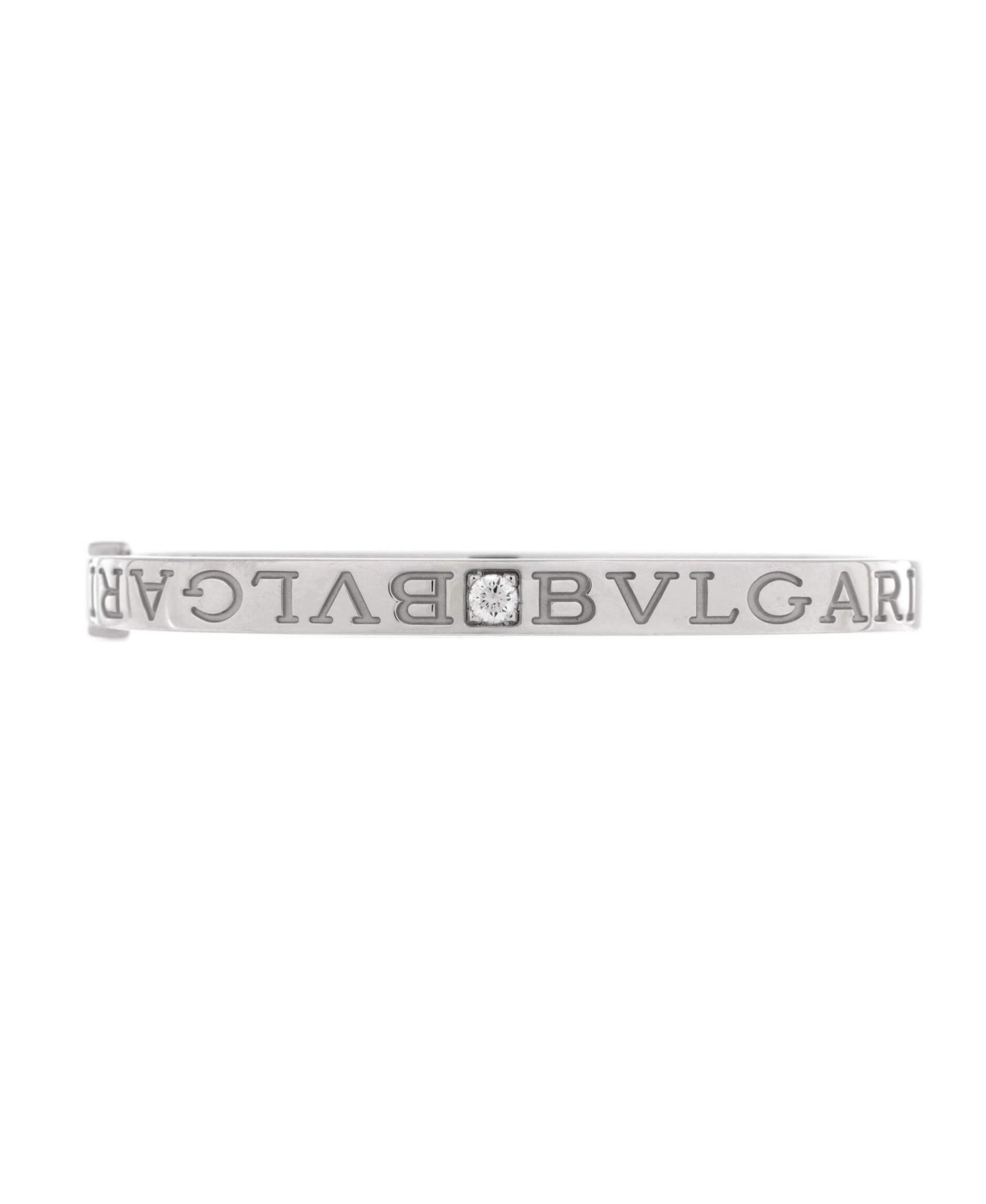 Bvlgari Bvlgari Bangle Bracelet 18K White Gold with 2 Diamonds - 18k white gold