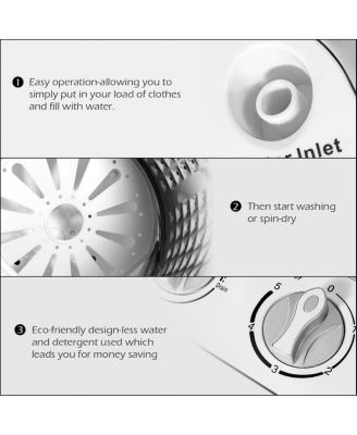 8lbs Compact Mini Twin Tub Washing Machine Washer Spinner