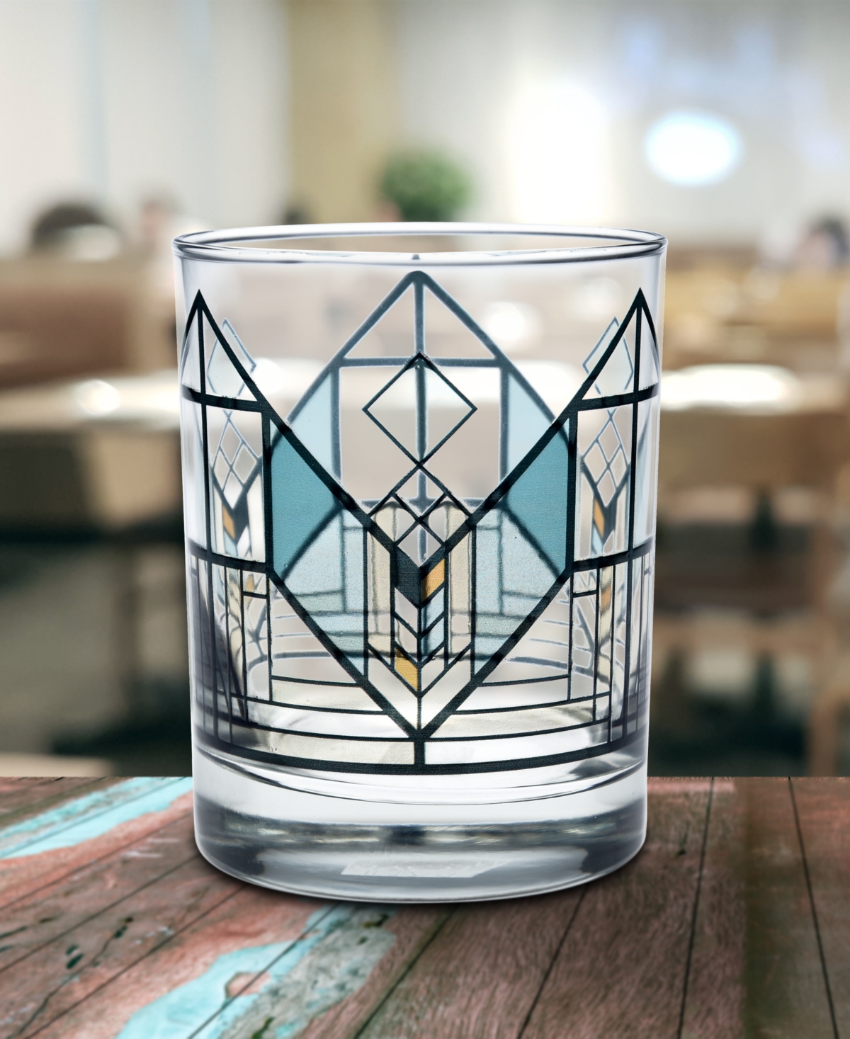 Frank Lloyd Wright Lake Geneva Tulip Double Old Fashioned Glasses, Set Of 4