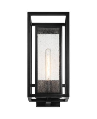 Amir 18" High Modern Outdoor Wall Light Fixture Mount Porch House Exterior Outside Weatherproof Black Clear Seeded Glass Shade Front Door Patio Garage Home Deck Garden Backyard - Possini Euro Design