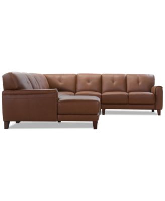Ashlinn 5-Pc. Leather Chaise Sectional, Exclusively at Macy's