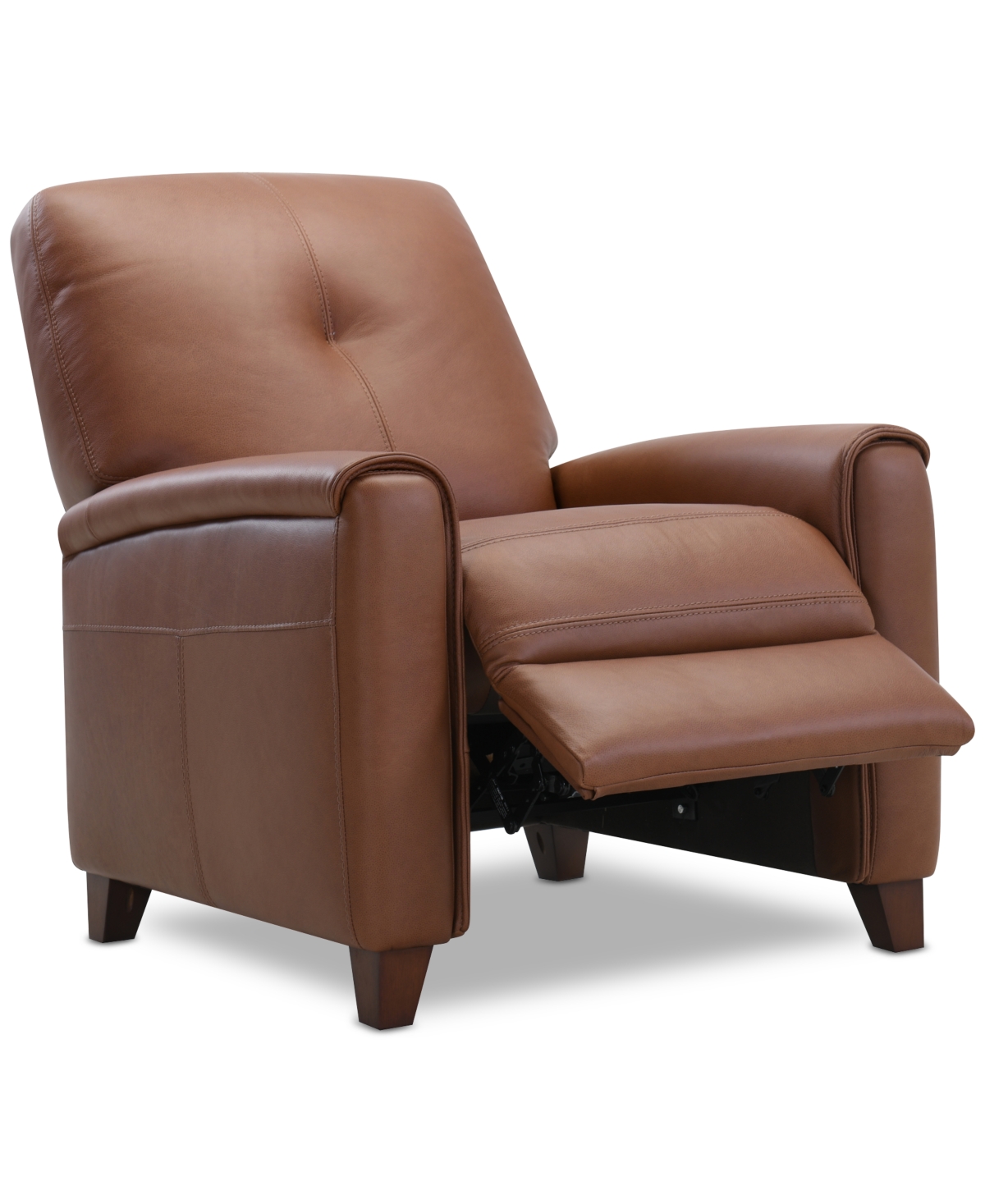 Macy's Ashlinn 35" Pushback Leather Recliner, Exclusively At  In Brown