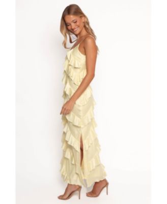 Women's Ciao Ruffles Maxi Satin Dress