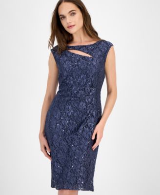 Women's Sequined-Lace Sheath Dress