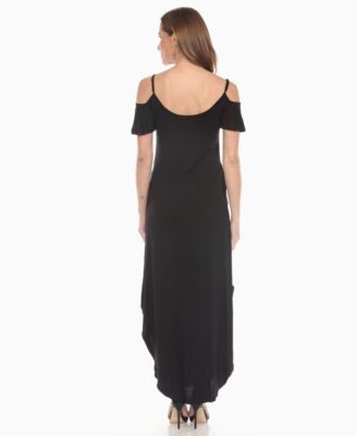 Women's Cold Shoulder Full Length Maxi Dress