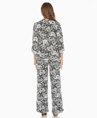 Women's 2-Piece Floral Print Tunic Top and Pants Set