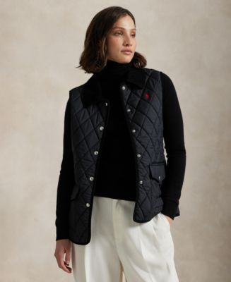 Polo Ralph Lauren Women's Corduroy-Trim Quilted Vest - Macy's
