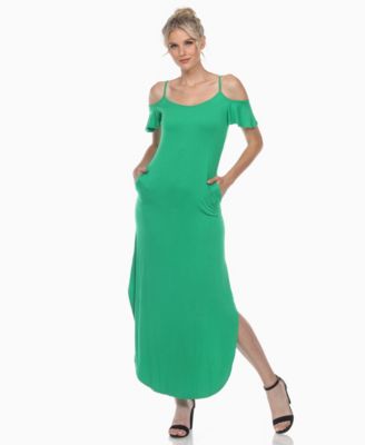 Women's Cold Shoulder Full Length Maxi Dress