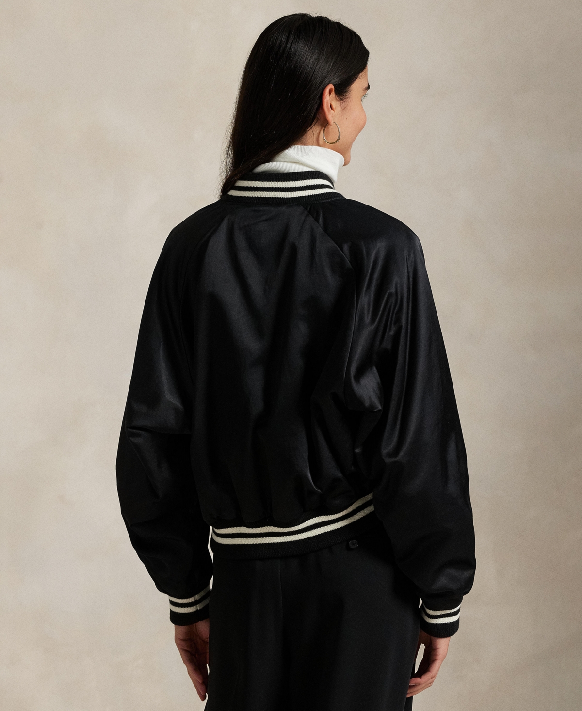 Polo Ralph Lauren Logo Satin Bomber Jacket