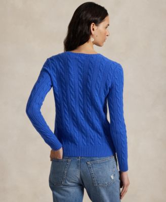 Women's Cable Wool-Cashmere Crew Neck Sweater