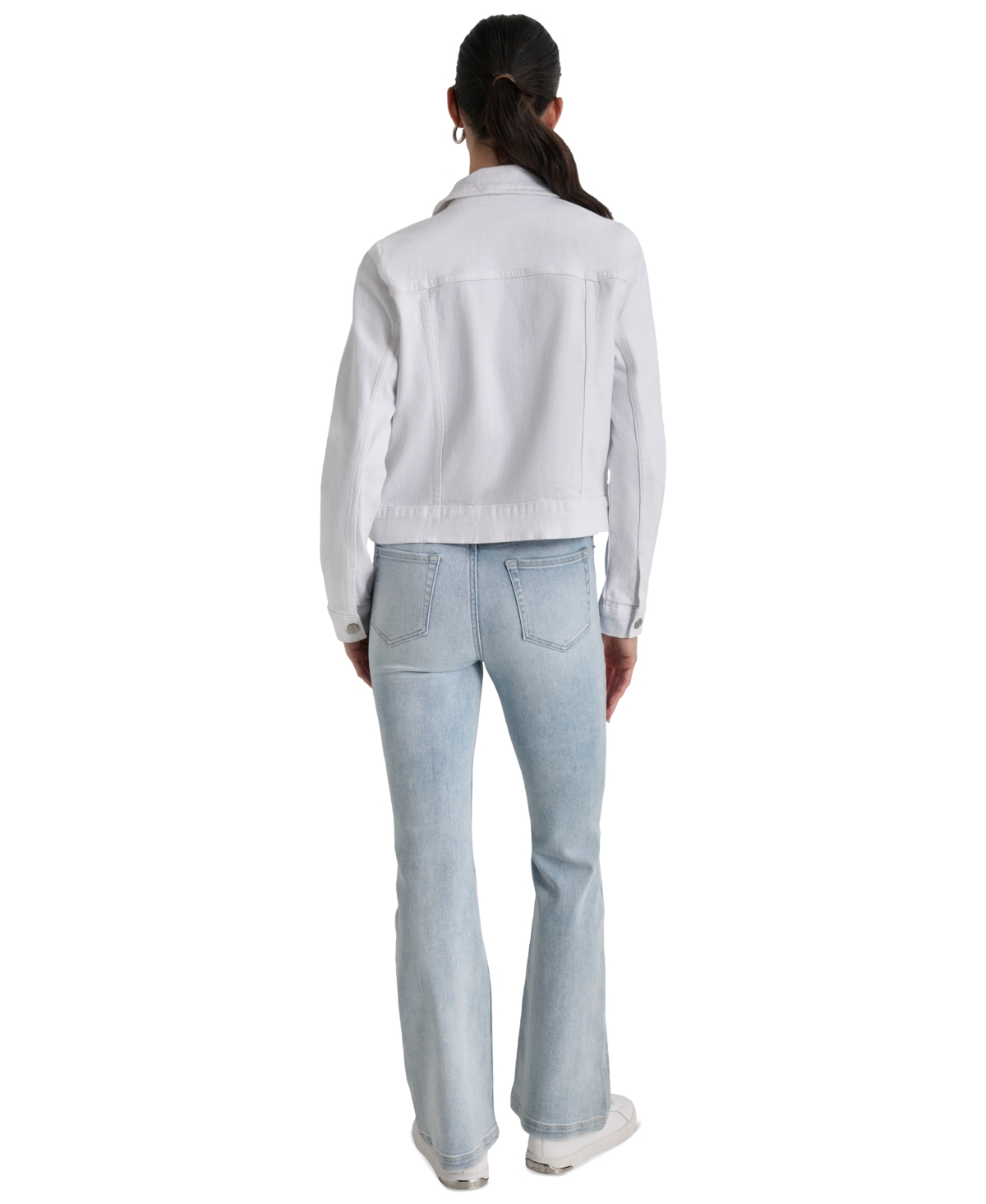 Shop Dkny Jeans Women's Button-down Denim Trucker Jacket