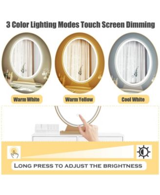 Industrial Makeup Dressing Table with 3 Lighting Modes