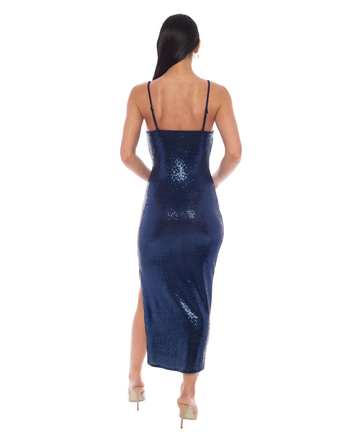 Женское платье Bebe Disco Dot Maxi Tank Bodycon, цвет: Тёмно-синий — фото 3