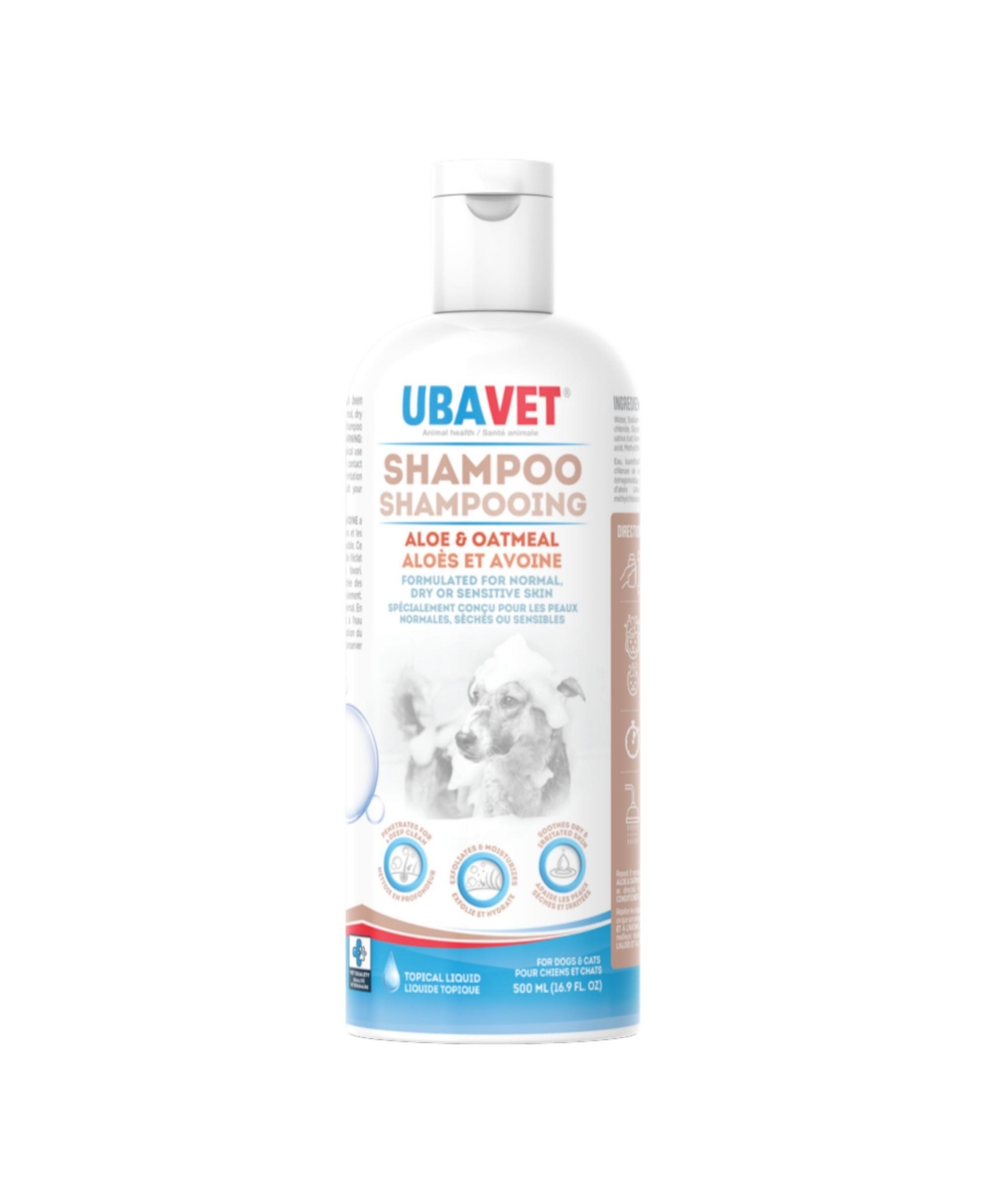 Aloe & Oatmeal Shampoo for Dogs & Cats &#x2013; Gentle Hydrating Formula &#x2013; (16.9 fl oz / 500ml)