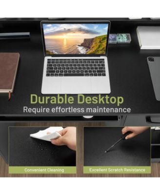 Set of 1 Study Laptop Table with Drawer and Keyboard Tray