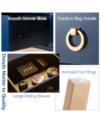 Makeup Vanity Table Set with Touch Screen Dimming Mirror and 3 Color Lighting Modes