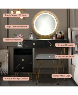 Modern Dressing Table with Storage Cabinet