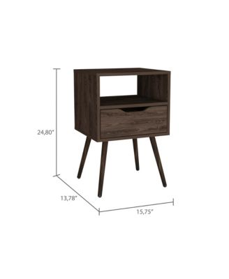 One Drawer Faux Wood Nightstand For Bedside Organization