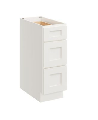 W12" X H34.5" X D24" Kitchen Cabinet Floor Base Cabinet With 3 Drawers