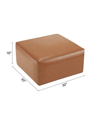 Modern Faux Leather Ottoman Square Footrest with Foam Cushion Modular Sectional Ottoman for Living Room Seating or Coffee Table Use