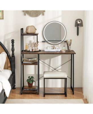 Computer Desk with Shelves and 3-Tier Storage Bookshelf