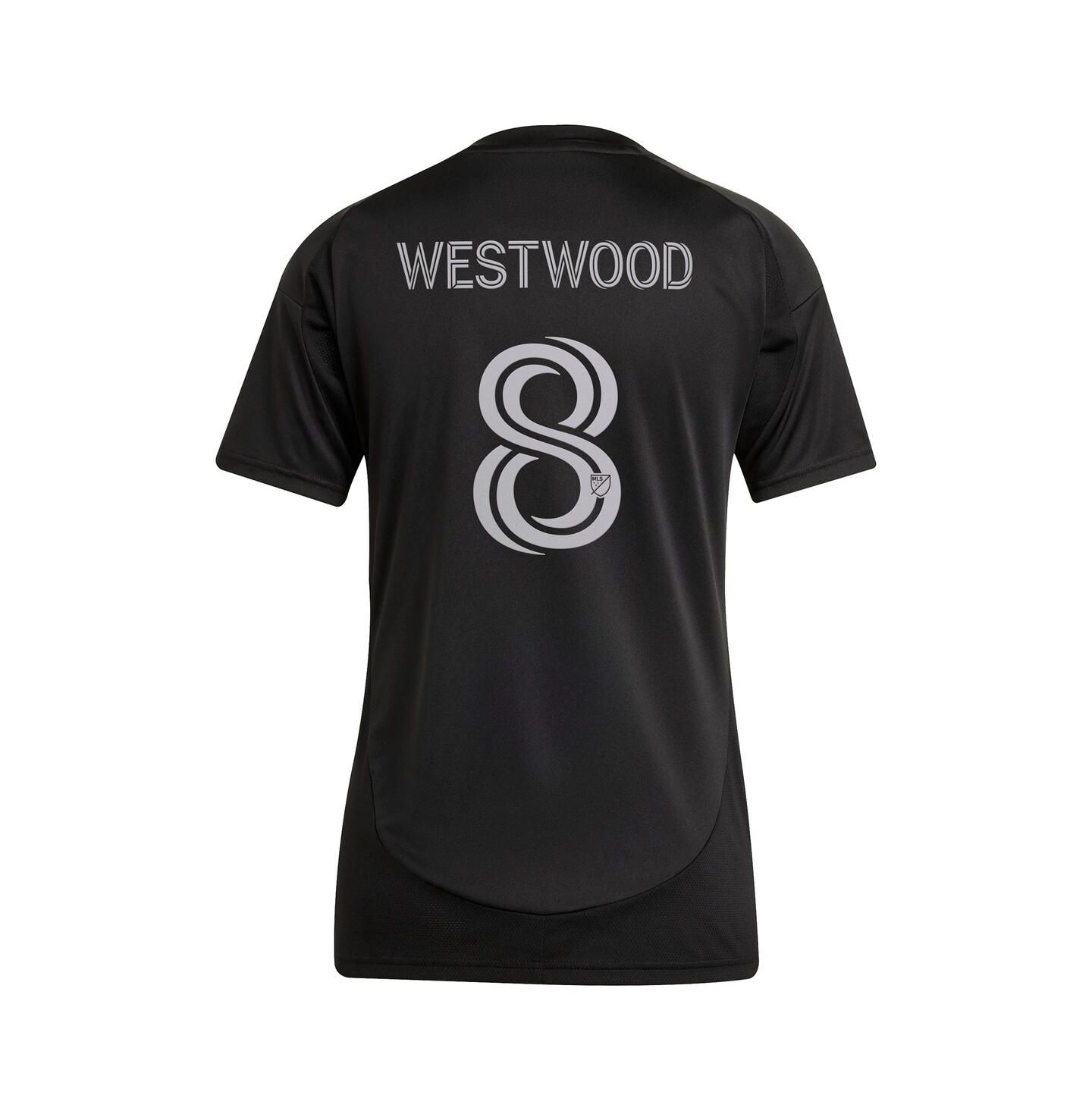 Женские топы adidas Ashley Westwood Black Charlotte FC 2025 Fortress Kit Replica Player Jersey — фото 2